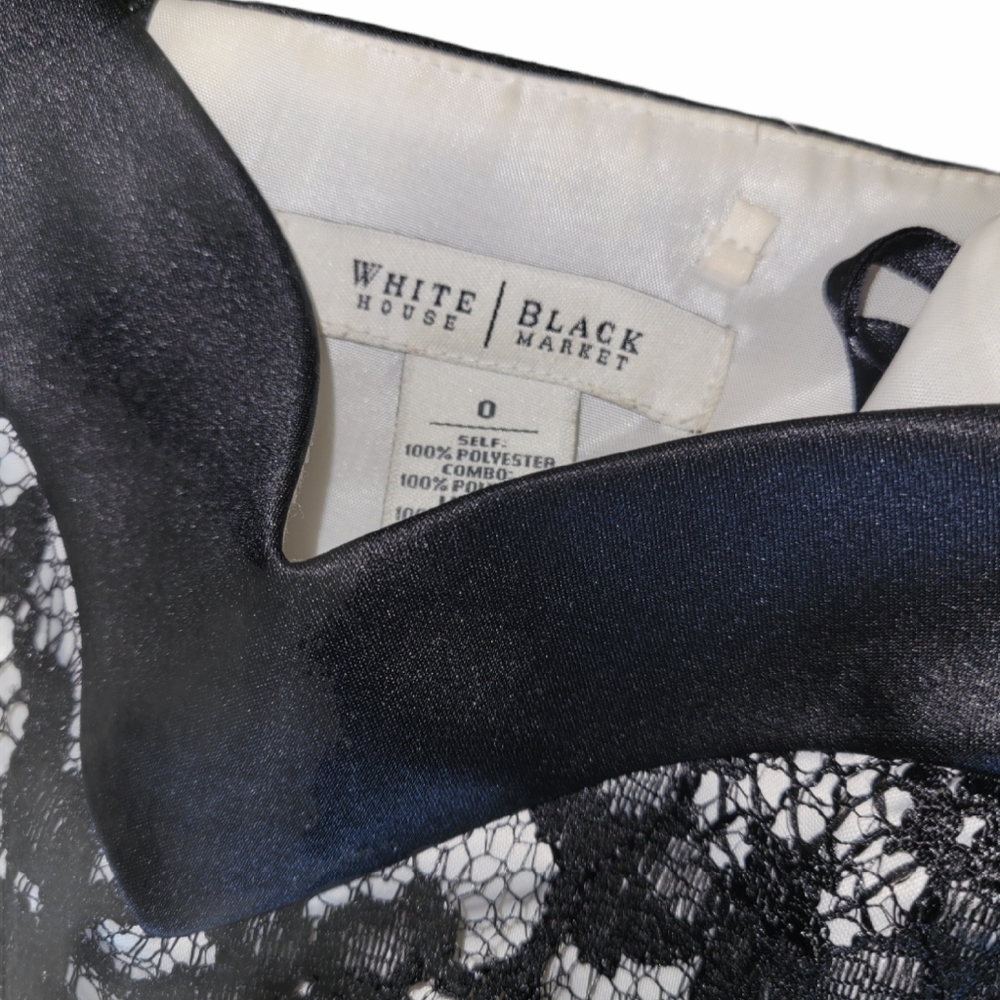 White House Black Market Strapless Lace Dress sz 0 - Picture 2 of 2
